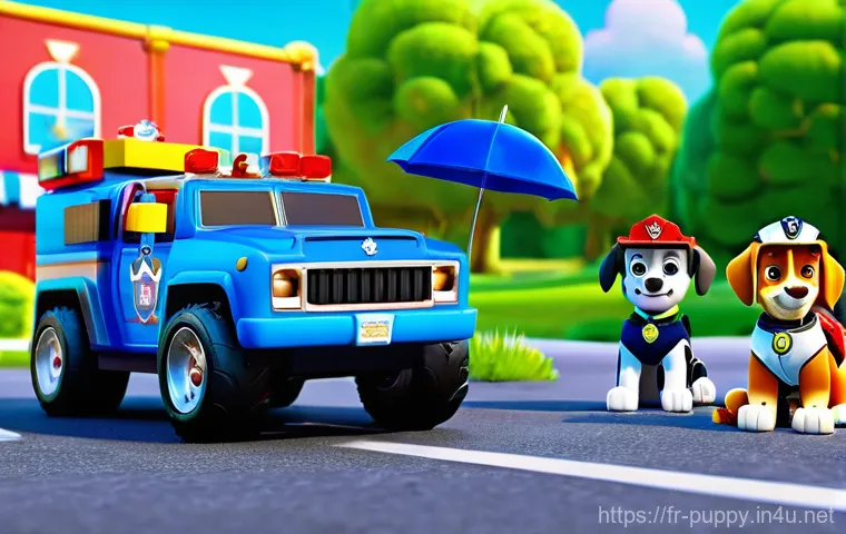 퍼피구조대 캐릭터 간 관계 - **Prompt:** A dynamic, high-angle animated shot inside the Paw Patrol Lookout tower's control room. ...